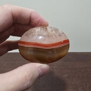 Banded Agate Crystal Palmstone #B